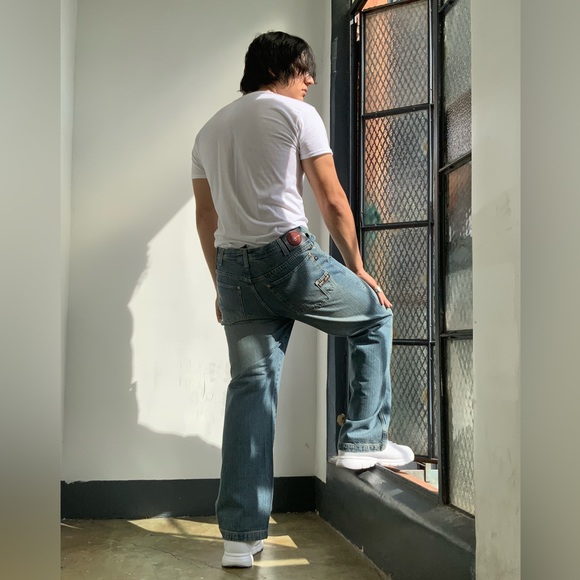 Men’s Def Jam Mid Blue Vintage Denim Pants - Picture 3 of 8